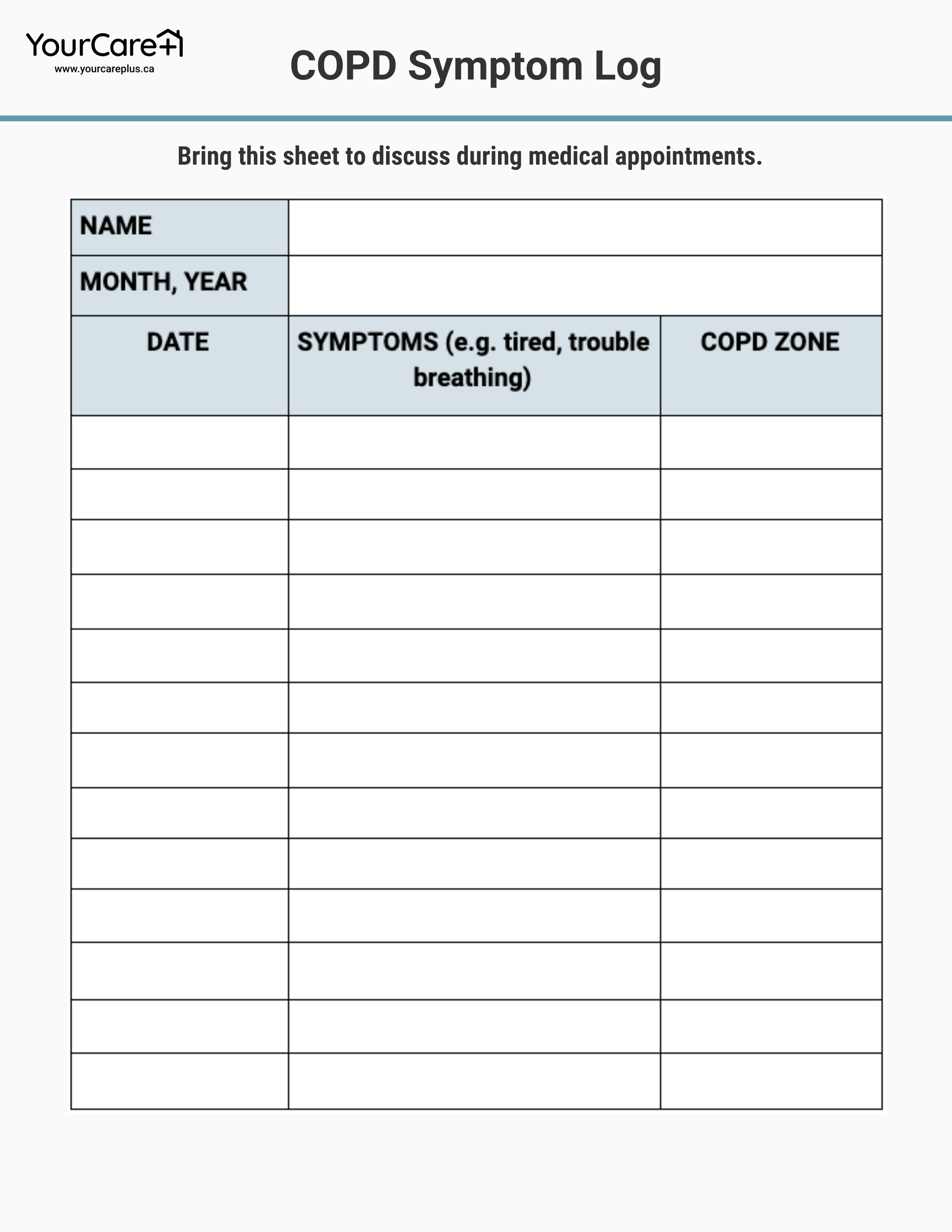 COPD Symptom Log